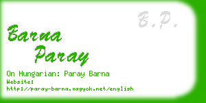 barna paray business card